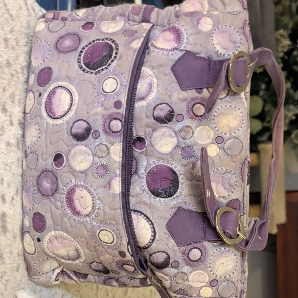 Source Unknown Quilted Lavender Shoulder Bag With… - image 2